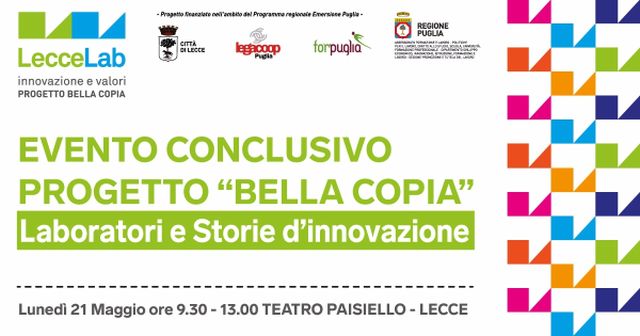 Progetto "Bella Copia", il 21 maggio l'evento finale eventofinaleBellaCopia21maggio
