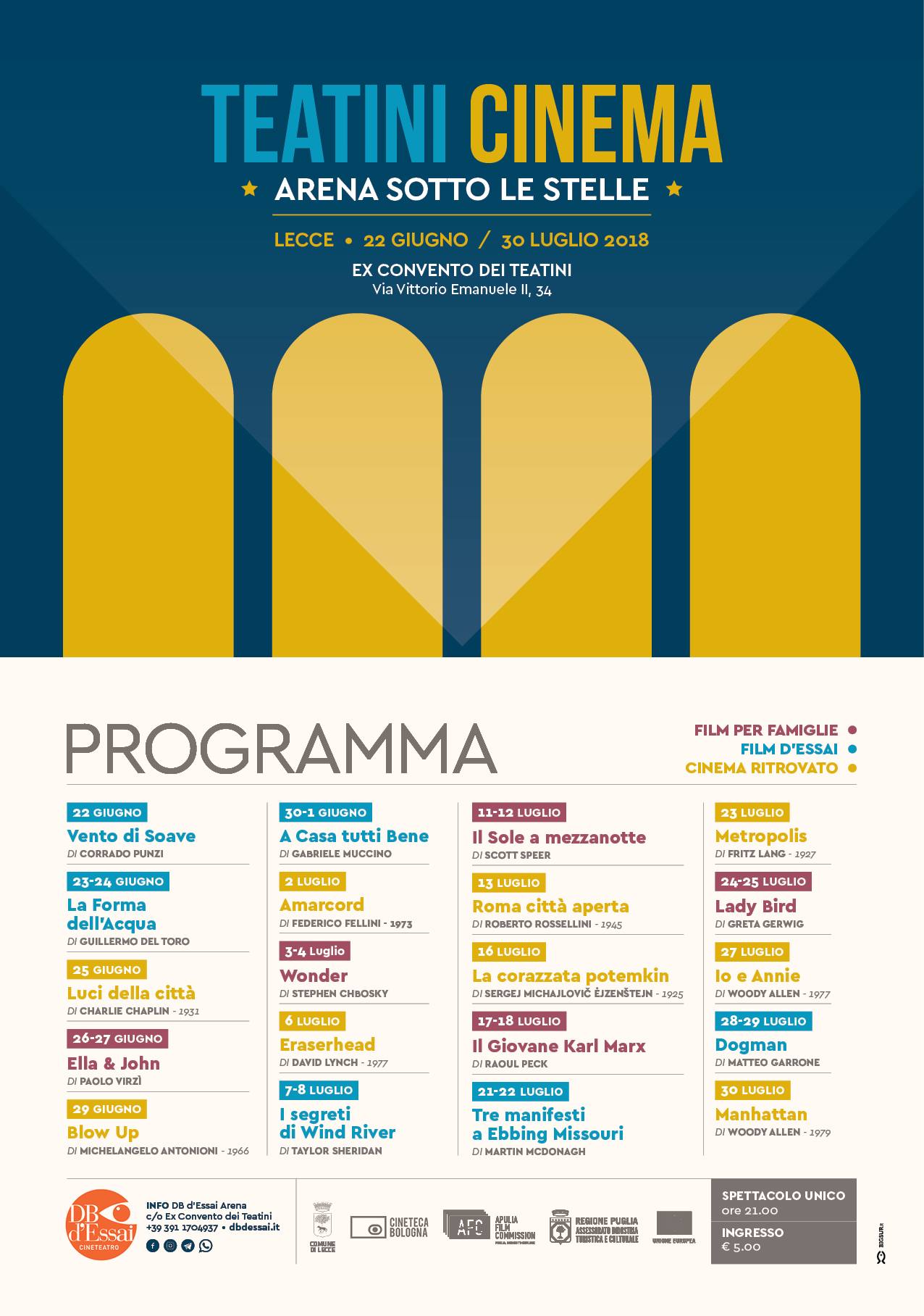 Cinema Teatini - Arena sotto le stelle Programam cinema teatini