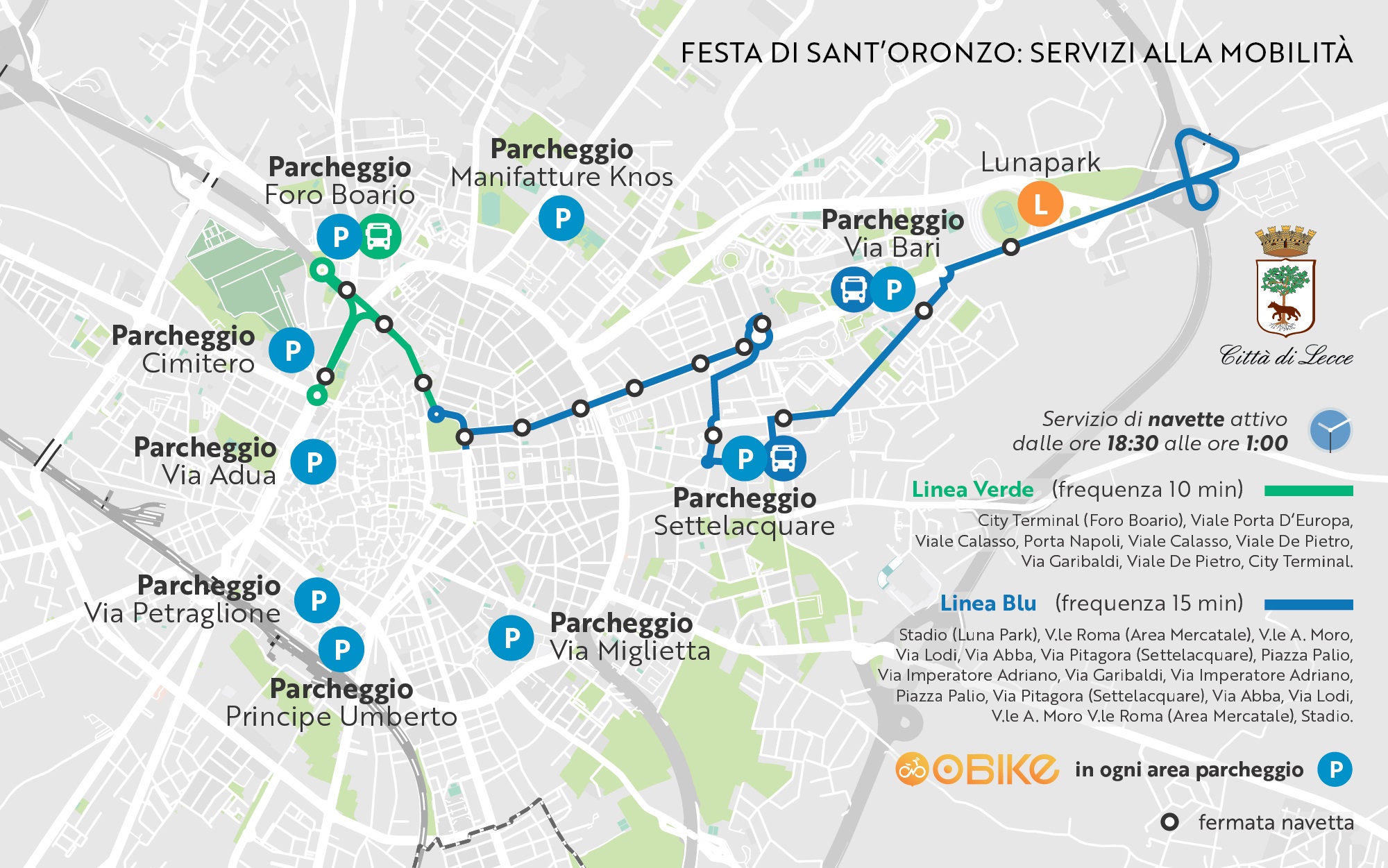 Mappa parcheggi e navette