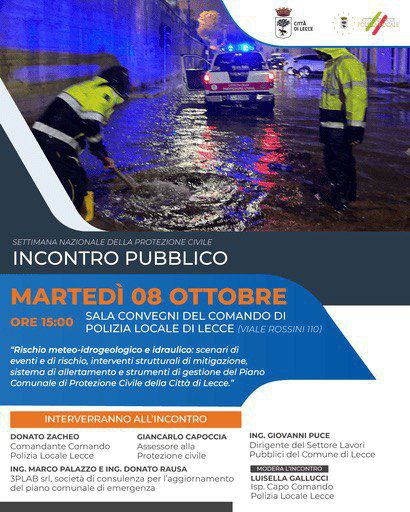 Locandina 8 ottobre per la Settimana Nazionale della Protezione Civile
