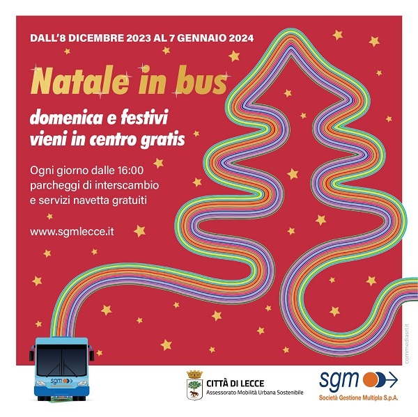 Natale in bus, dall'8 dicembre al via i servizi di mobilità per le feste Natale in bus 2023