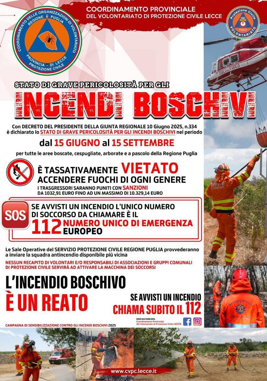 Locandina Incendi Boschivi