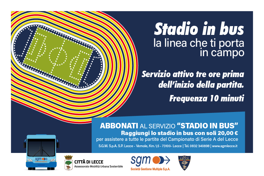 banner campagna stadio in bus