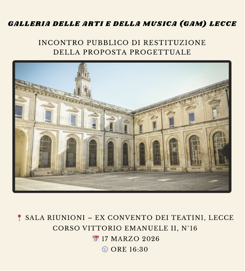 Galleria delle Arti e della Musica (G.A.M.): il 17 marzo 2026 nuovo incontro pubblico di restituzione e confronto con la cittadinanza