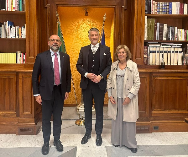 Il Sindaco Poli Bortone ha incontrato a Roma il Ministro della cultura Alessandro Giuli Giuli, Marti, Poli