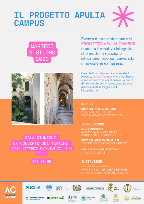 Incontro pubblico di presentazione del progetto Apulia Campus