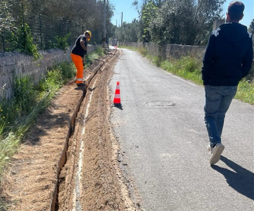 Lavori pista ciclabile per Ecotekne