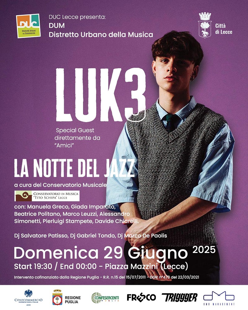 Distretto urbano della musica, domenica 29 giugno, in piazza Mazzini LUK3