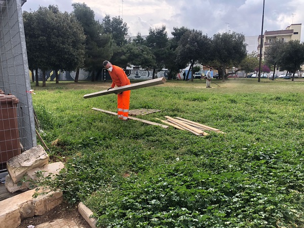 Parco Corvaglia, cominciati i lavori di riqualificazione Parco Corvaglia lavori