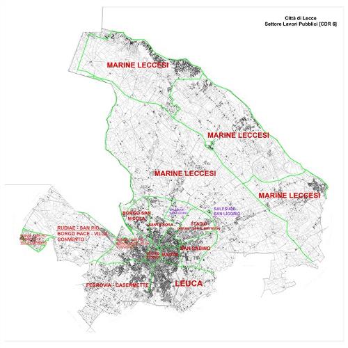 Planimetria quartieri Lecce