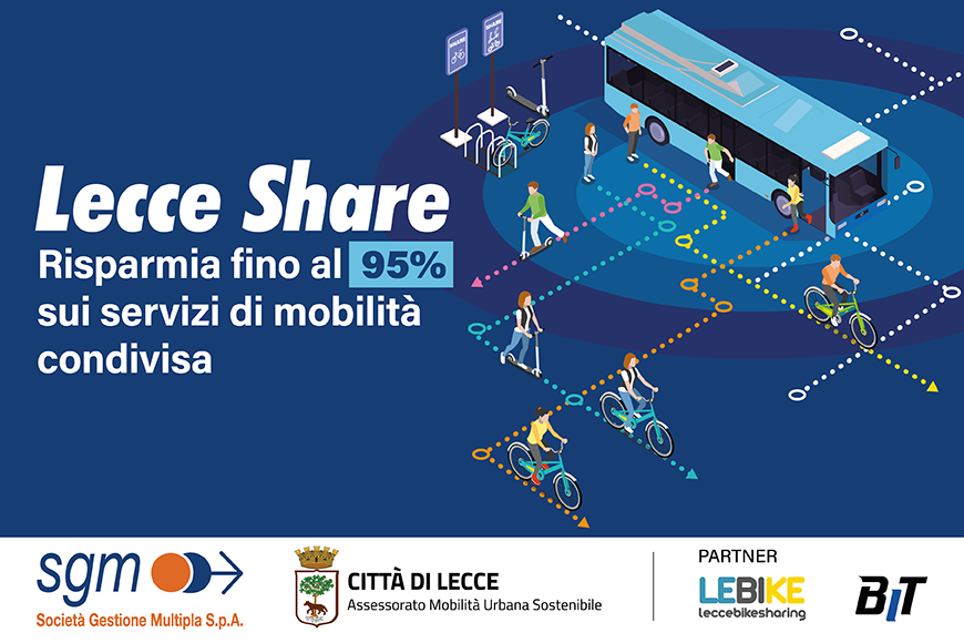 “Lecce Share”: dal 1° febbraio parte il progetto di SGM per incentivare la mobilità sostenibile in città Lecce Share