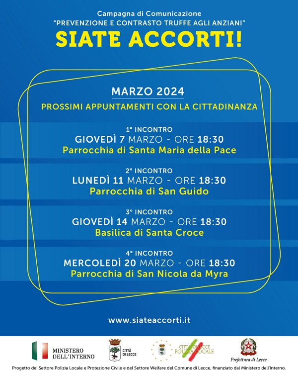 Siate accorti! Locandina appuntamenti