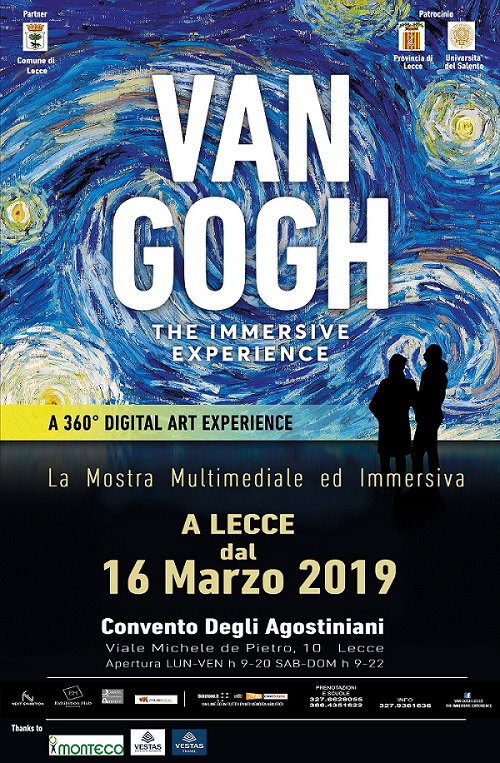 "Van Gogh - The Immersive Experience", dal 16 marzo al 16 giugno, al Convento degli Agostiniani, la mostra multimediale dedicata all'artista olandese Mostra Van Gogh